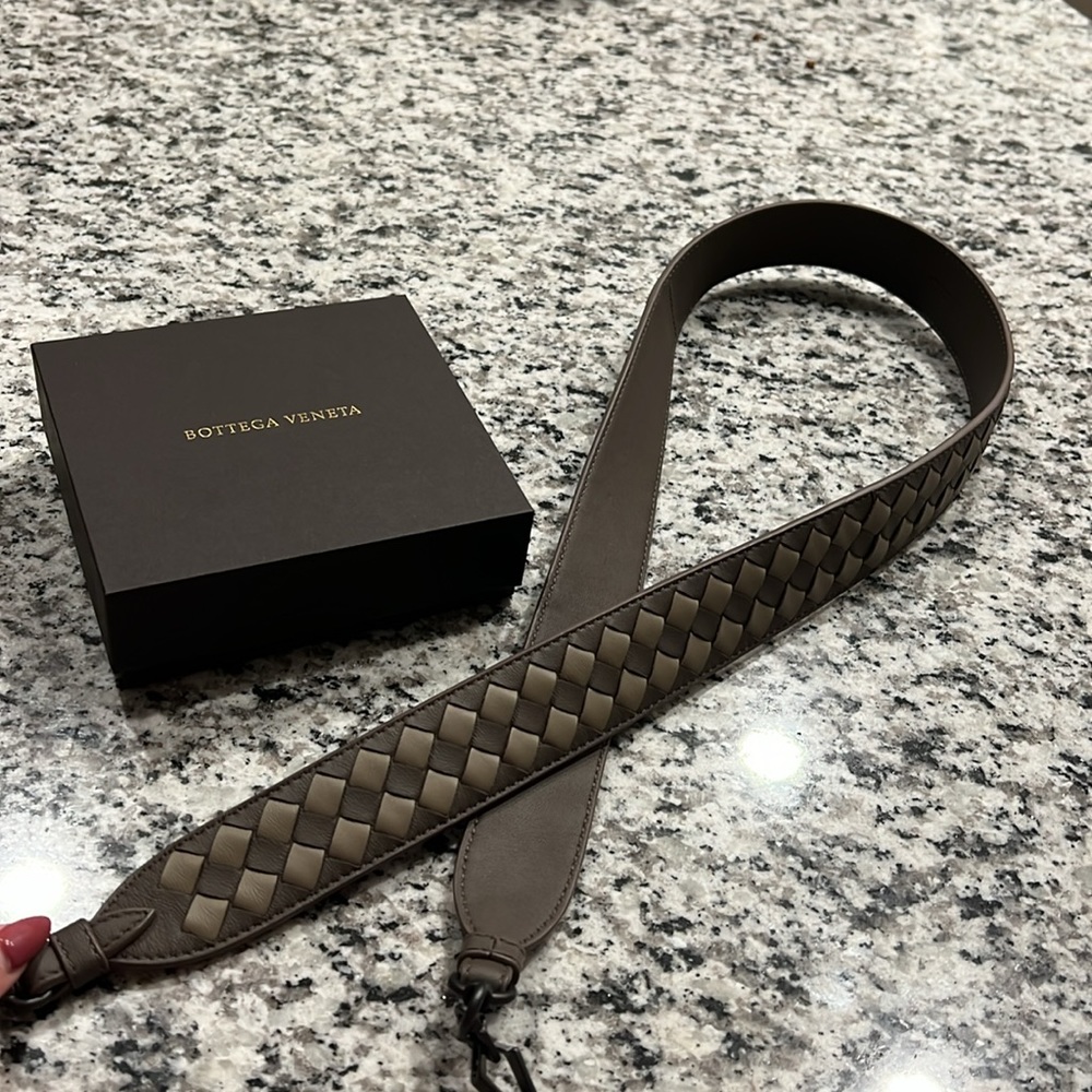 Bottega Veneta Leather Intrecciato Woven Bag Strap